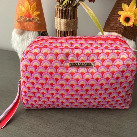 BVLGARI Handbags - Bvlgari Scallop Pattern Embroidered Cosmetic Case/Make-up Bag